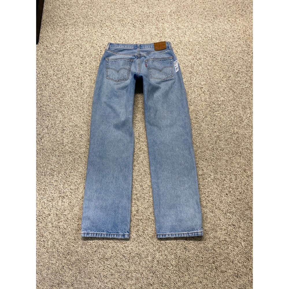 Levi's 501 The 90s High-Rise Button Fly Big E Distressed Straight Leg Light Wash - Picture 6 of 10